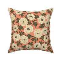 JAELA CONTEMPORARY INKED FLORAL- PEACH SML