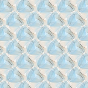 (S) Modern abstract geometric minimalist lineart moiré triangles, soft sky blue shades with light earthtones, small
