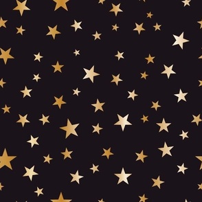 Golden stars on black