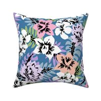 BOLI PAINTED TROPICAL FLORAL- BLUE LRG