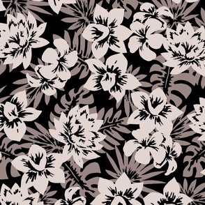 BOLI PAINTED TROPICAL FLORAL- BLACK LRG