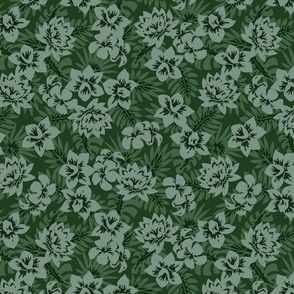 BOLI PAINTED TROPICAL FLORAL- GREEN SML