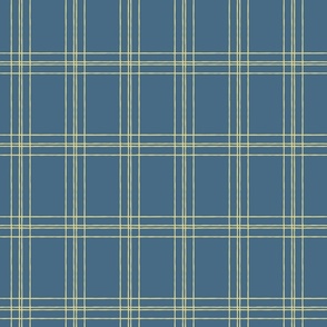 Lined Linens - Quad Plaid - Light Yellow, Medium Blue - (Italian Orchard)