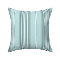 Classic vertical ticking stripes, pastel blue with light blue and greyish blue tones