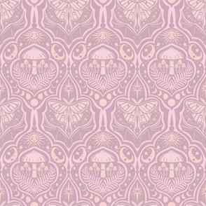 Gothic Nature Damask - medium - pink