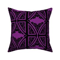 Elegant Bat Diamond Pattern Purple On Black