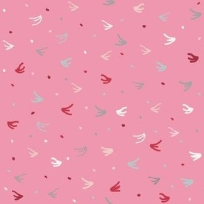 Feathery Things Pink Background Multi Color 