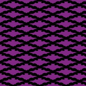 Bat Diamond Pattern Purple On Black