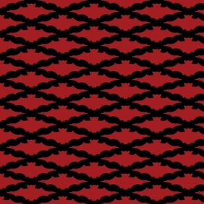  Bat Diamond Pattern Red On Black