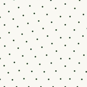Minimal Polka Dots in a Diamond Shape in Ivory White and Deep Emerald Green