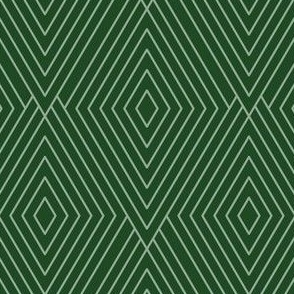 Modern Minimal Elegant Geometric Diamond Line Art in Emerald Green and Sage Green