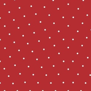 Minimal Polka Dots in a Diamond Shape in Rich Crimson and Ivory White