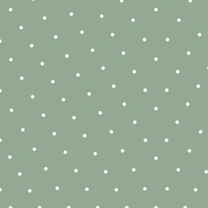Minimal Polka Dots in a Diamond Shape in Sage Green and Ivory White