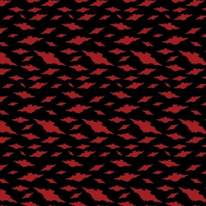 Falling Bat Pattern Small Bat Repeat Red On Black