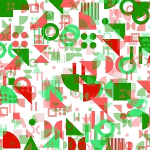 Mod Retro Funky Boho Groovy Psychedelic Bright Vibrant Red and green Christmas Pattern Abstract Digital Art