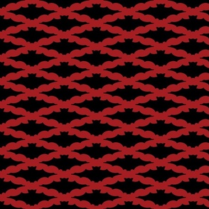 Bat Diamond Pattern Black On Red