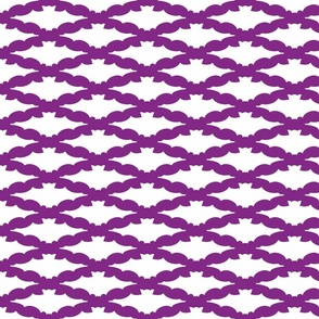 Bat Diamond Pattern White On Purple