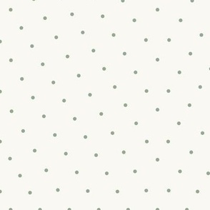 Minimal Polka Dots in a Diamond Shape in Ivory White and Sage Green