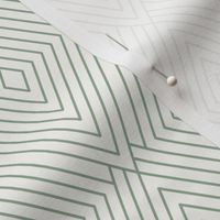 Modern Minimal Elegant Geometric Diamond Line Art in Sage Green and Ivory White