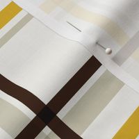 Classic Holiday Plaid Stripe in Brown, Gold, Sage Green, Ivory White