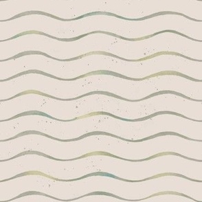 Watercolor Waves - Lichen Green