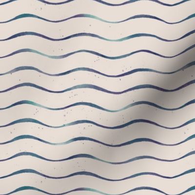 Watercolor Waves - Navy