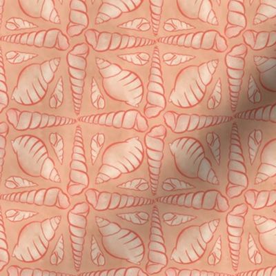 Swirly Seashell Stars - Coral Orange