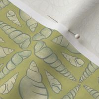 Swirly Seashell Stars - Dill Green