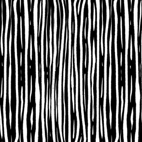 Broken Wonky Stripes Blender Pattern White On Black