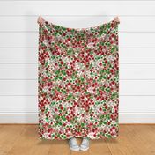 Groovy Boho Geoemetric Retro Mod Hipster Red and Green Christmas Digital Abstract Pattern