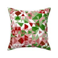 Groovy Boho Geoemetric Retro Mod Hipster Red and Green Christmas Digital Abstract Pattern