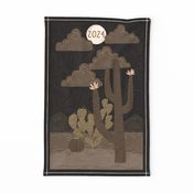 2024 calendar- Moonlit desert scene - deep mocha