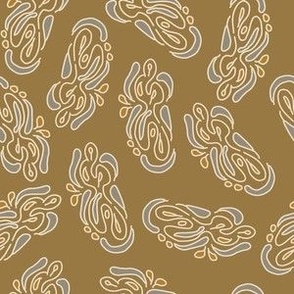 Organic Swirls | Golden Brown | Multi - Directional | 6 in repeat Med Scale