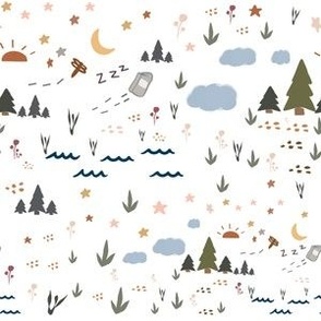 Minimal Whimsical woodland  - wallpaper and sheets set- Childrens 