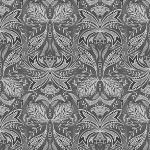 Leafy winged botanical in grays (large scale)