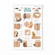 2024 Calendar Cats and Boxes