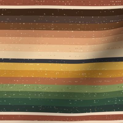 southwestern serape blanket boho stripes in Rusty Red-Retro western blanket