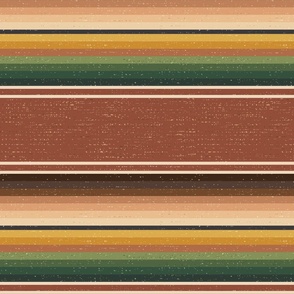 southwestern serape blanket boho stripes in Rusty Red-Retro western blanket