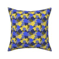 (small) Abstract Floral Camo - Yellow and Blue