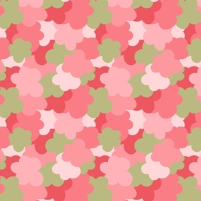 (medium) Abstract Floral Camo - Pinks and Greens