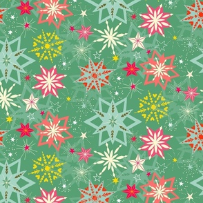 festive holiday stars // emerald green // small