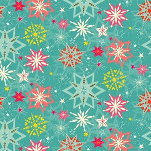 festive holiday stars // turquoise // small