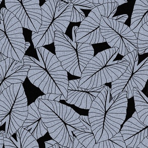 Taro Leaf with texture-grey and black 