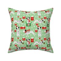 christmas dalmatian light green Christmas dog fabric WB23