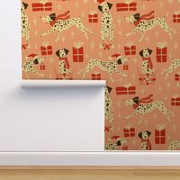 christmas dalmatian blush Christmas dog fabric WB23