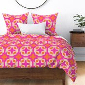 Bold and Vibrant Geometric Modern Pattern - Pink, Orange and Beige