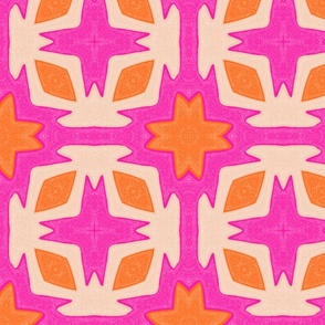 Bold and Vibrant Geometric Modern Pattern - Pink, Orange and Beige
