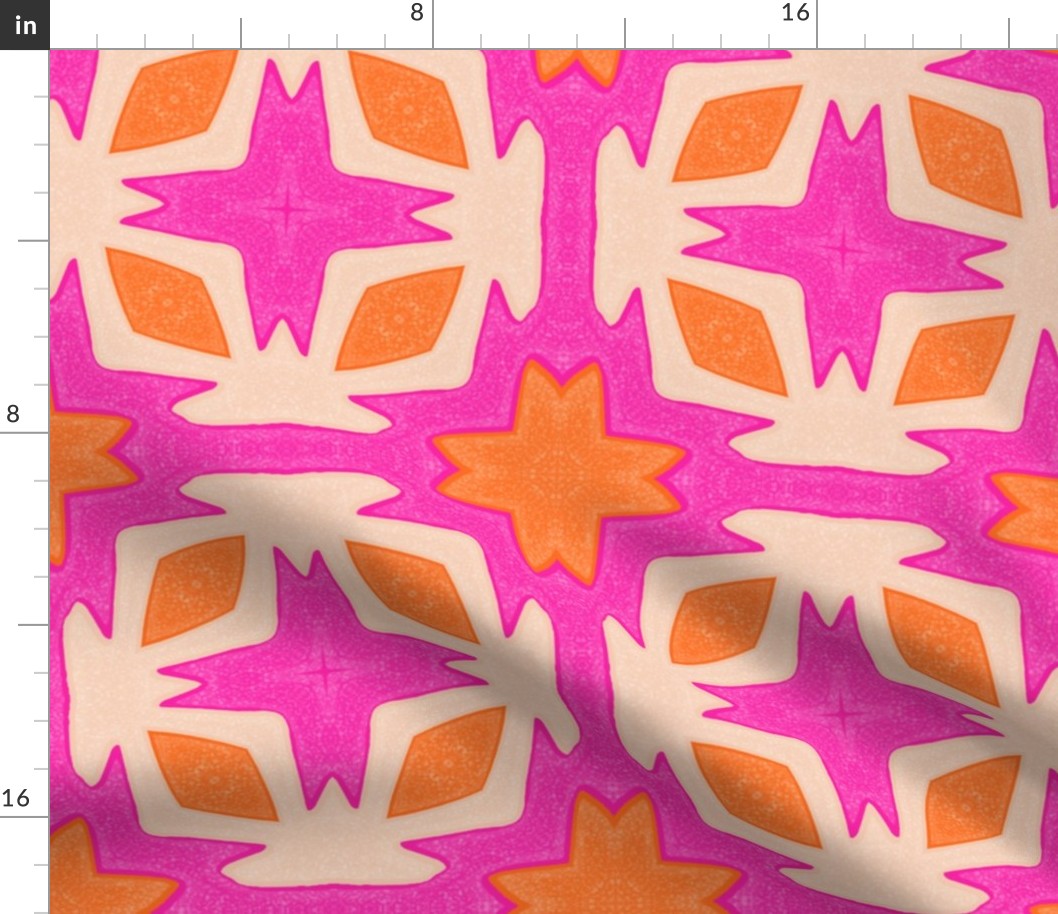 Bold and Vibrant Geometric Modern Pattern - Pink, Orange and Beige