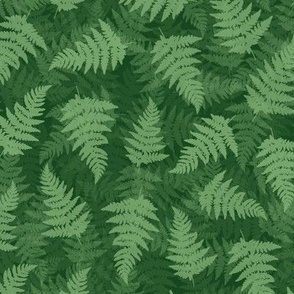 Vibrant green fern print