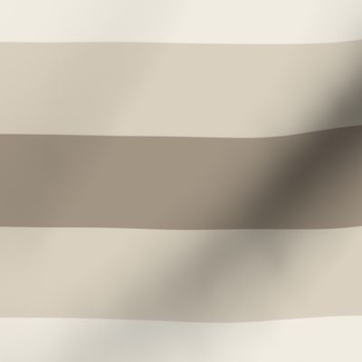 JUMBO // simple horizontal stripes - bone beige_ creamy white_ khaki brown - basic geometric - 2 inch stripe